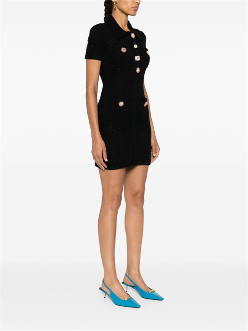 Minidress with jewel buttons SELF PORTRAIT | PF24041SBLACK